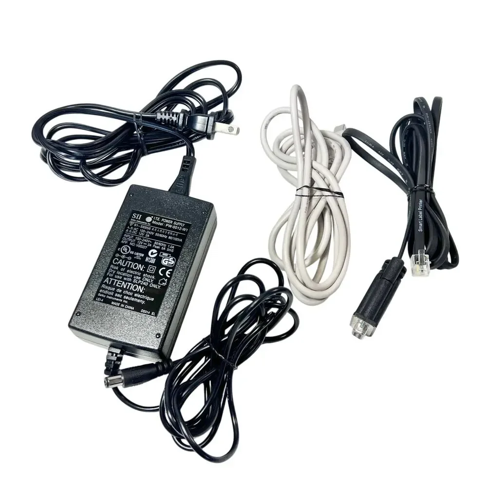 Seiko Smart Label Thermal Printer Model SLP 240 Accessories Cables CD-ROM